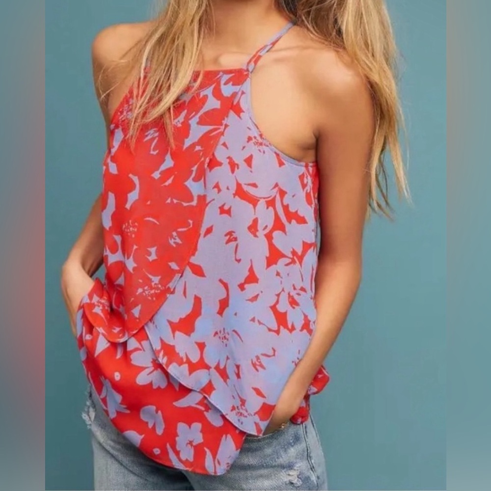 Maeve by Anthropologie red and blue tank top